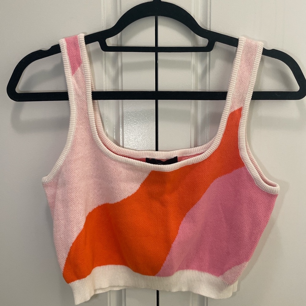 NWT Cider Pink & Orange Colorblock Knit Tank